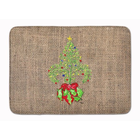 Carolines Treasures Christmas Tree Fleur De Lis Machine Washable Memory Foam Mat 8745RUG